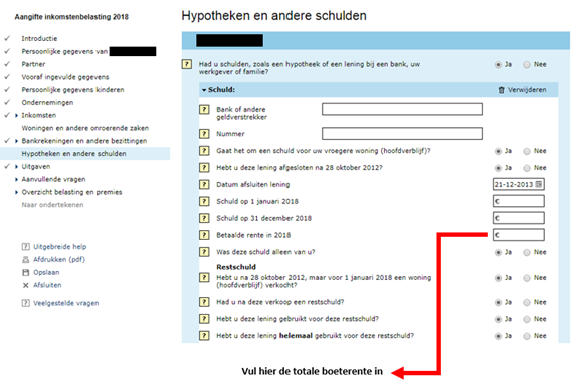 boeterente aftrekbaar voorbeeld
