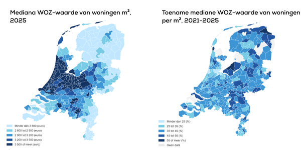 Mediana WOZ-waarde-woningen
